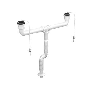 Double Bowl with Waste (w/o Chain) & Extensible Hose